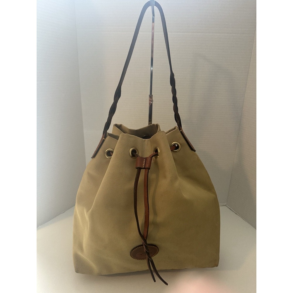 Dooney & Bourke Nylon Tan Drawstring Shoulder Bag